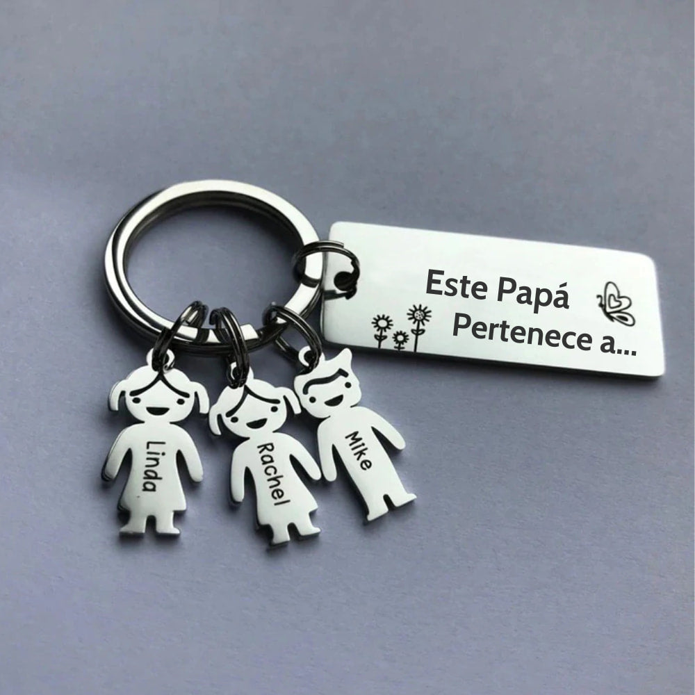 Llaveros personalizables Papá con dijes infantiles