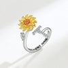 Anillo giratorio girasol con inicial - Moroveta