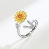 Anillo giratorio girasol con inicial - Moroveta