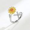 Anillo giratorio girasol con inicial - Moroveta