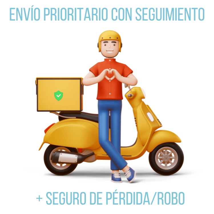 Envío prioritario con seguimiento + seguro de pérdida/robo