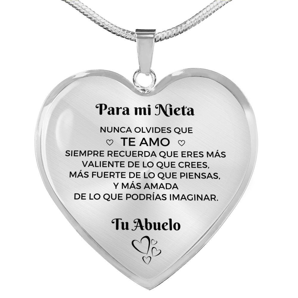 Collar con colgante Para mi Nieta - De Abuelo