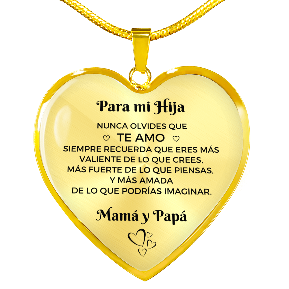 Collar con colgante Para mi Hija - De Mamá y Papá